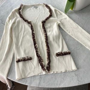 Cache fringe cardigan perfect condition